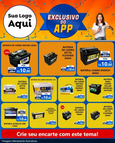 Modelo de Rede Social para Feed Instagram com o tema Exclusivo do Aplicativo para Baterias Elétricas