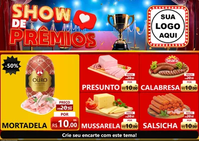 Modelo de Encarte para Encarte A4 Horizontal com o tema Show de Prêmios para Frios e Laticínios