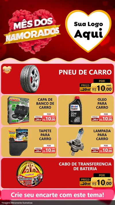 Modelo de TV para TV Vertical com o tema Mês dos Namorados para Auto peças