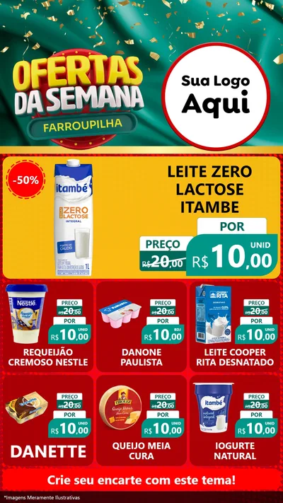 Modelo de Rede Social para Stories com o tema Ofertas da Semana Farroupilha para Frios e Laticínios