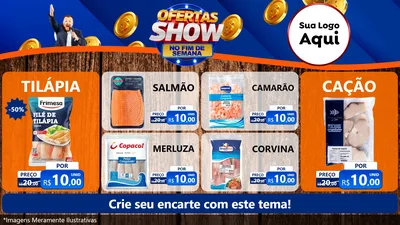 Modelo de TV para TV Horizontal com o tema Ofertas Show No Fim De Semana para Peixaria