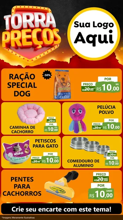 Modelo de TV para TV Vertical com o tema Torra Preços para Pet Shop