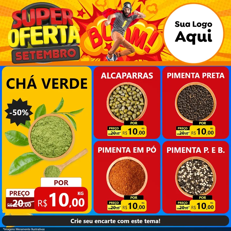 Modelo de Rede Social para Feed Facebook com o tema Super Oferta Setembro para Produtos Naturais