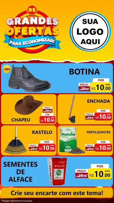 Modelo de TV para TV Vertical com o tema Grandes Ofertas Para Economizar! para Agropecuária