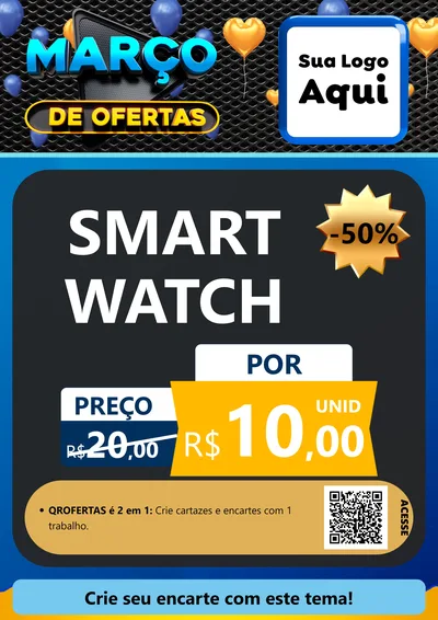 Modelo de Cartaz para Cartaz A4 Vertical com o tema Março de Ofertas para Informática