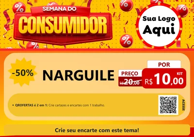Modelo de Cartaz para Cartaz A4 Horizontal com o tema Semana do Consumidor para Tabacaria