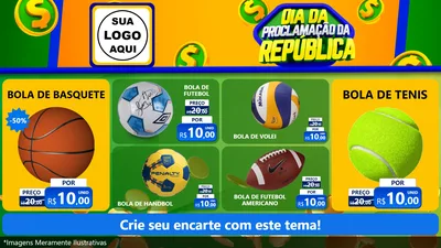 Modelo de TV para TV Horizontal com o tema Dia Da Proclamação da República para Artigos Esportivos