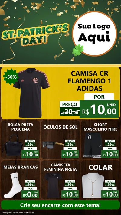Modelo de Rede Social para Stories com o tema St Patriks Day para Roupas e acessórios