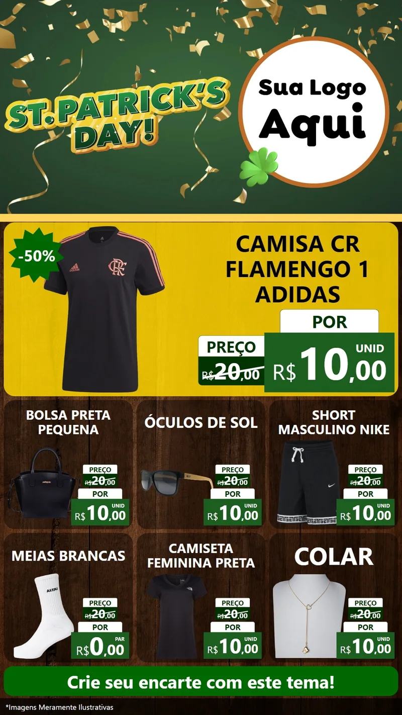 Modelo de Rede Social para Stories com o tema St Patriks Day para Roupas e acessórios