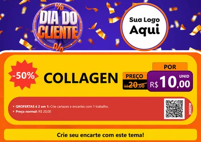 Modelo de Cartaz para Cartaz A4 Horizontal com o tema Dia do Cliente para Suplementos alimentares