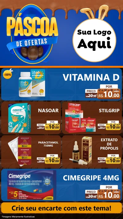 Modelo de TV para TV Vertical com o tema Páscoa de Ofertas para Farmácia