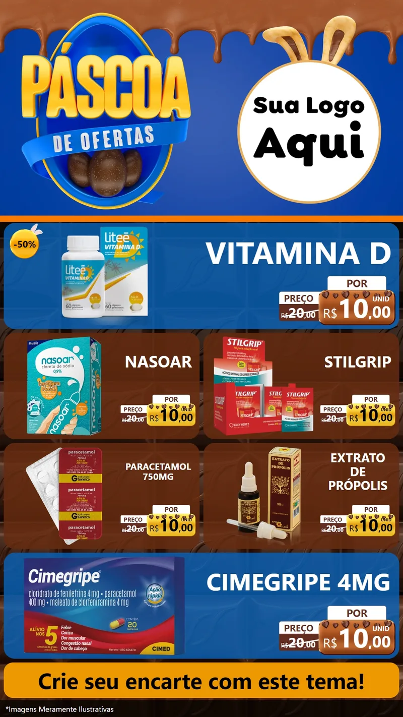Modelo de TV para TV Vertical com o tema Páscoa de Ofertas para Farmácia