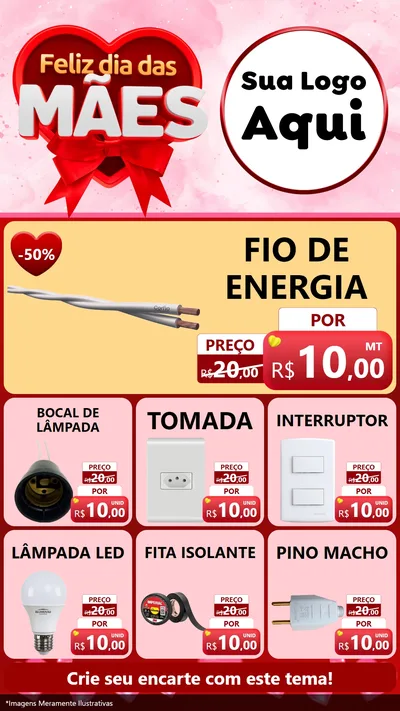 Modelo de Rede Social para Stories com o tema Feliz Dia Das Mães para Materiais Elétricos