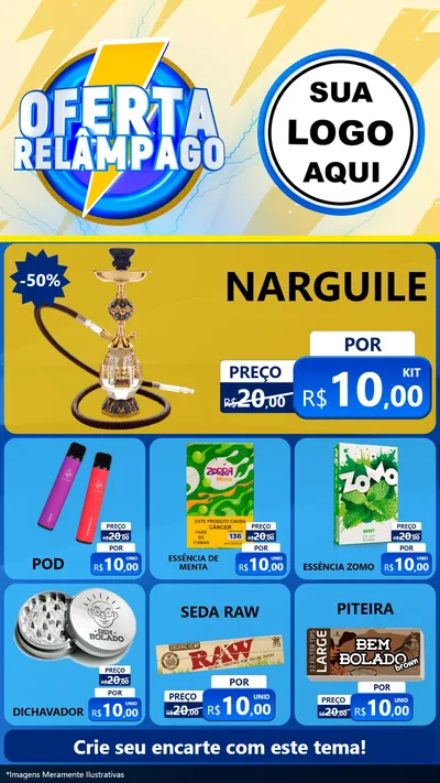Modelo de Rede Social para Stories com o tema Oferta Relâmpago para Tabacaria