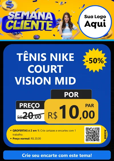 Modelo de Cartaz para Cartaz A4 Vertical com o tema Semana do Cliente para Calçados