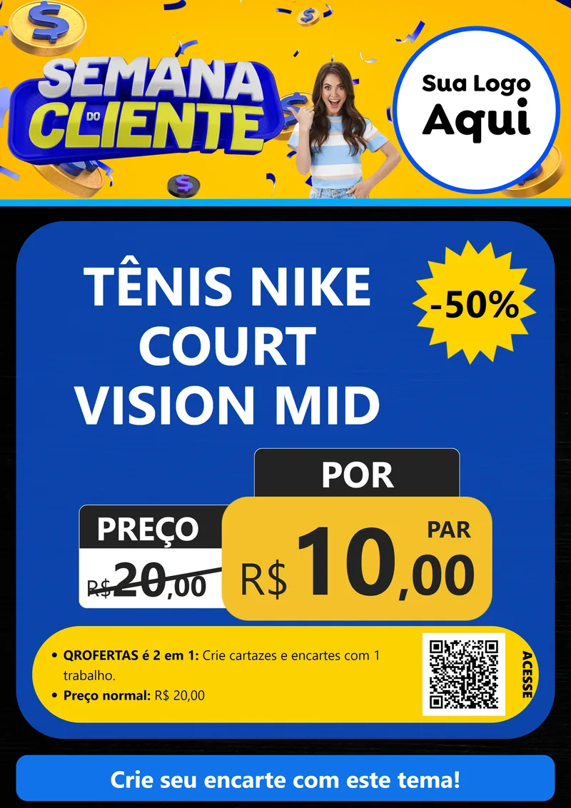 Modelo de Cartaz para Cartaz A4 Vertical com o tema Semana do Cliente para Calçados