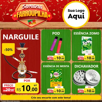 Modelo de Rede Social para Feed Facebook com o tema Semana Farroupilha para Tabacaria