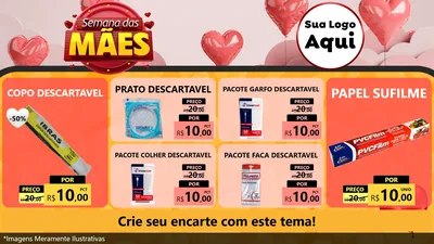 Modelo de TV para TV Horizontal com o tema Semana das Mães para Embalagens