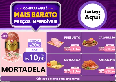 Modelo de Encarte para Encarte A4 Horizontal com o tema Mais Barato para Frios e Laticínios