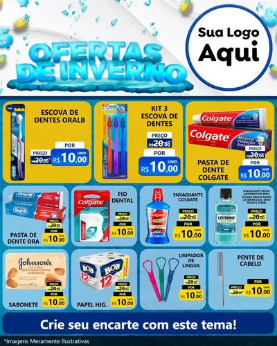 Modelo de Rede Social para Feed Instagram com o tema Ofertas de Inverno para Higiene Pessoal