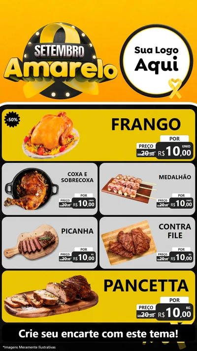 Modelo de TV para TV Vertical com o tema Setembro Amarelo para Assados