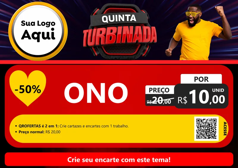 Modelo de Cartaz para Cartaz A4 Horizontal com o tema Quinta Turbinada para Óticas