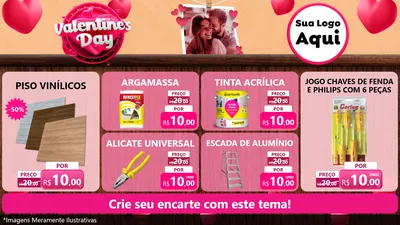 Modelo de TV para TV Horizontal com o tema Valentine's Day para Material para Construção