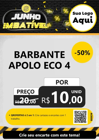 Modelo de Cartaz para Cartaz A4 Vertical com o tema Junho Imbatível para Armarinho e Aviamentos
