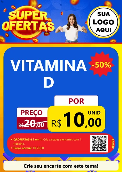 Modelo de Cartaz para Cartaz A4 Vertical com o tema Super Ofertas para Farmácia