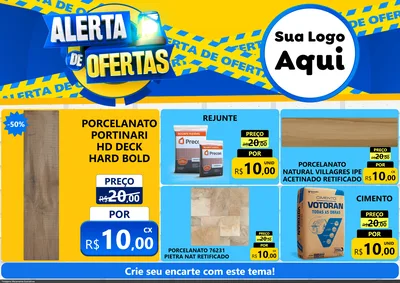 Modelo de Encarte para Encarte A4 Horizontal com o tema Alerta de Ofertas para Pisos e revestimentos