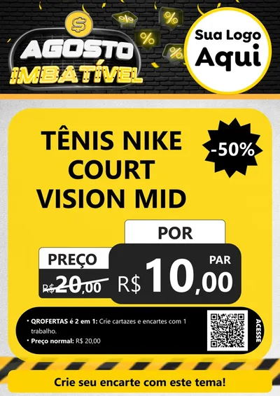 Modelo de Cartaz para Cartaz A4 Vertical com o tema Agosto Imbatível para Calçados