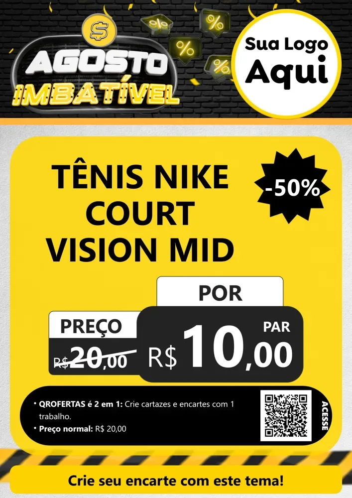 Modelo de Cartaz para Cartaz A4 Vertical com o tema Agosto Imbatível para Calçados