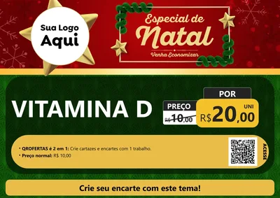 Modelo de Cartaz para Cartaz A4 Horizontal com o tema Especial de Natal para Farmácia