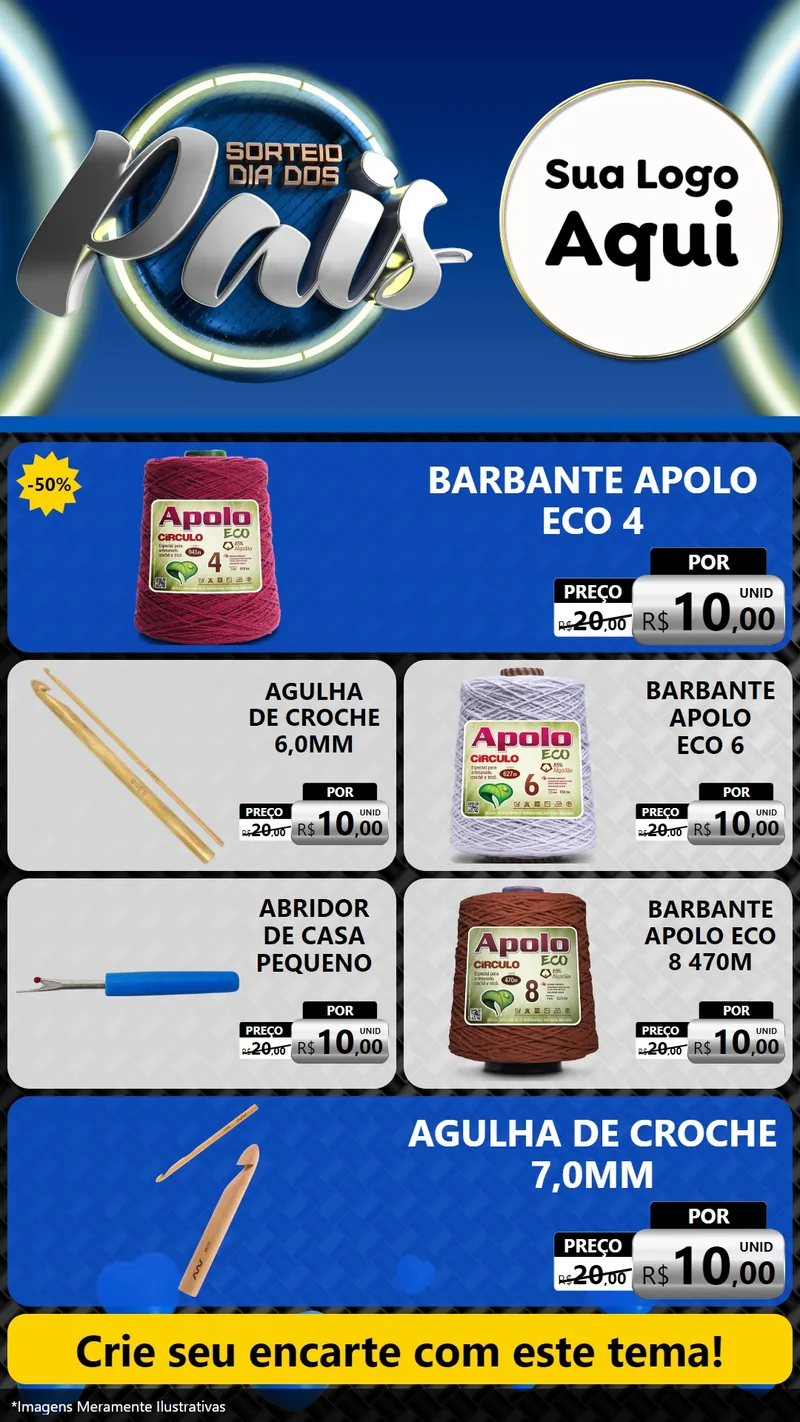Modelo de TV para TV Vertical com o tema Sorteio Dia Dos Pais para Armarinho e Aviamentos