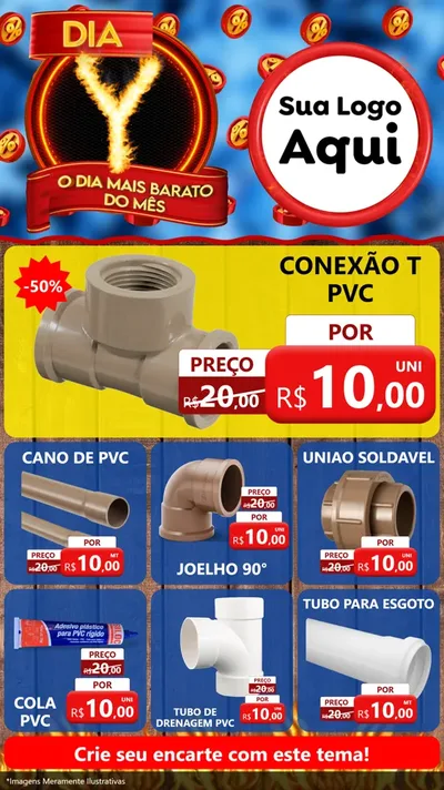Modelo de Rede Social para Stories com o tema Dia Y - O Dia Mais Barato Do Mês para Tubos e conexões