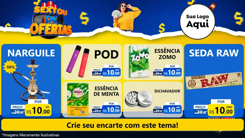 Modelo de TV para TV Horizontal com o tema Sextou de Ofertas para Tabacaria