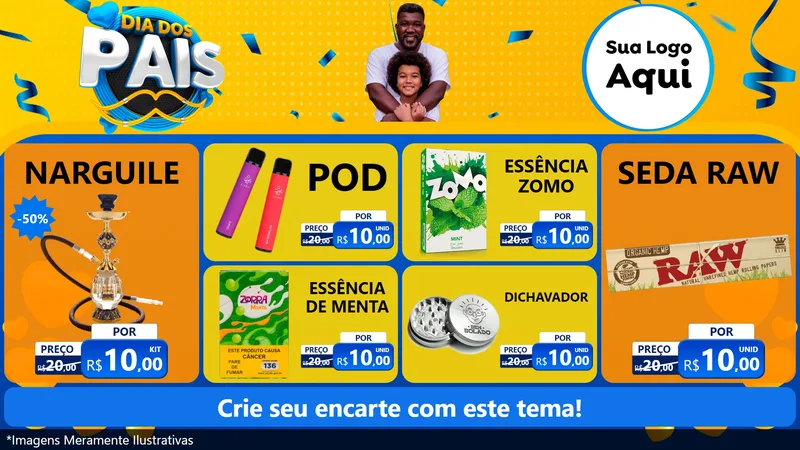 Modelo de TV para TV Horizontal com o tema Dia dos Pais para Tabacaria