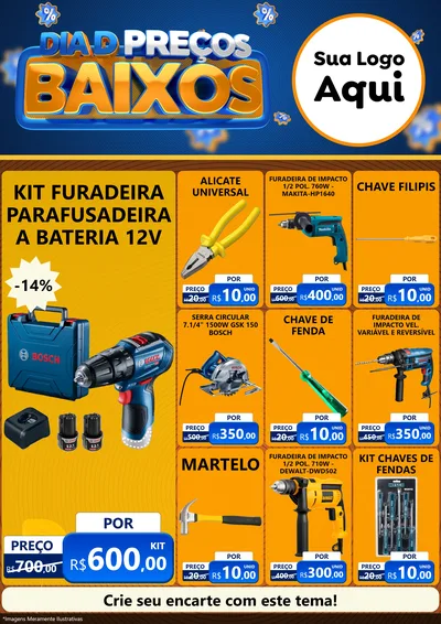 Modelo de Encarte para Encarte A4 Vertical com o tema Dia D Preço Baixo para Maquinas e Ferramentas