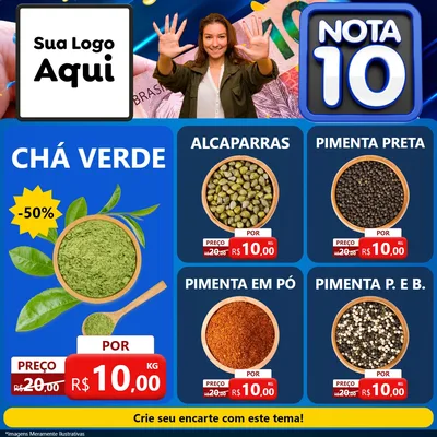 Modelo de Rede Social para Feed Facebook com o tema Nota 10 para Produtos Naturais