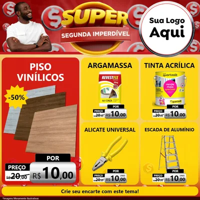 Modelo de Rede Social para Feed Facebook com o tema Super Segunda Imperdível para Material para Construção