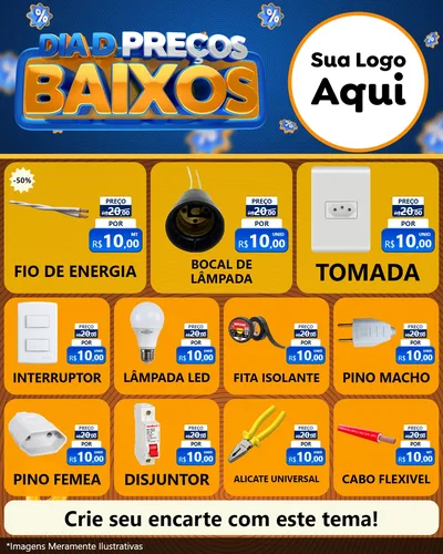 Modelo de Rede Social para Feed Instagram com o tema Dia D Preço Baixo para Materiais Elétricos