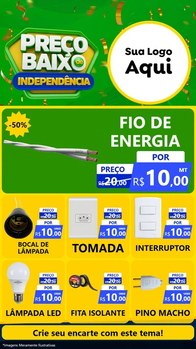 Modelo de Rede Social para Stories com o tema Preço Baixo de Independência para Materiais Elétricos
