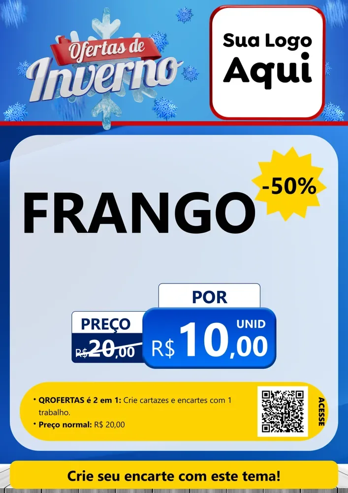 Modelo de Cartaz para Cartaz A4 Vertical com o tema Ofertas de Inverno para Assados