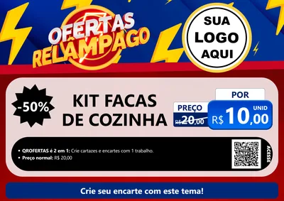 Modelo de Cartaz para Cartaz A4 Horizontal com o tema Ofertas Relâmpago para Utilidades Domésticas
