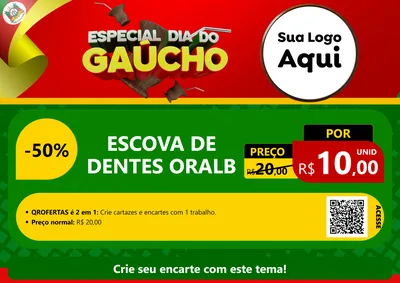 Modelo de Cartaz para Cartaz A4 Horizontal com o tema Especial Dia do Gaúcho para Higiene Pessoal
