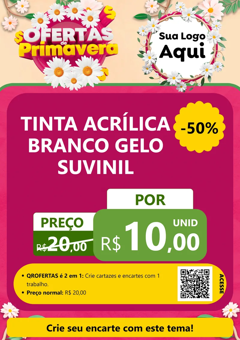 Modelo de Cartaz para Cartaz A4 Vertical com o tema Ofertas de Primavera para Tintas e Ferramentas