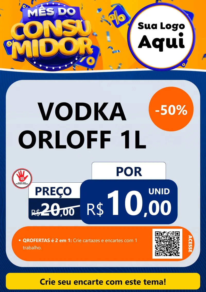 Modelo de Cartaz para Cartaz A4 Vertical com o tema Mês do Consumidor para Distribuidora de bebidas