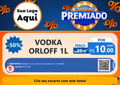 Modelo de Cartaz para Cartaz A4 Horizontal com o tema Janeiro Premiado para Distribuidora de bebidas