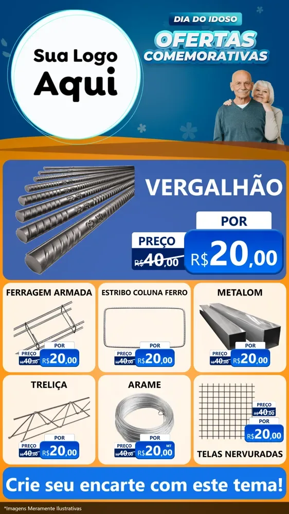 Modelo de Rede Social para Stories com o tema Dia do Idoso para Ferragens
