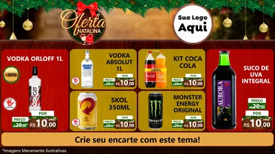 Modelo de TV para TV Horizontal com o tema Ofertas Natalina para Distribuidora de bebidas